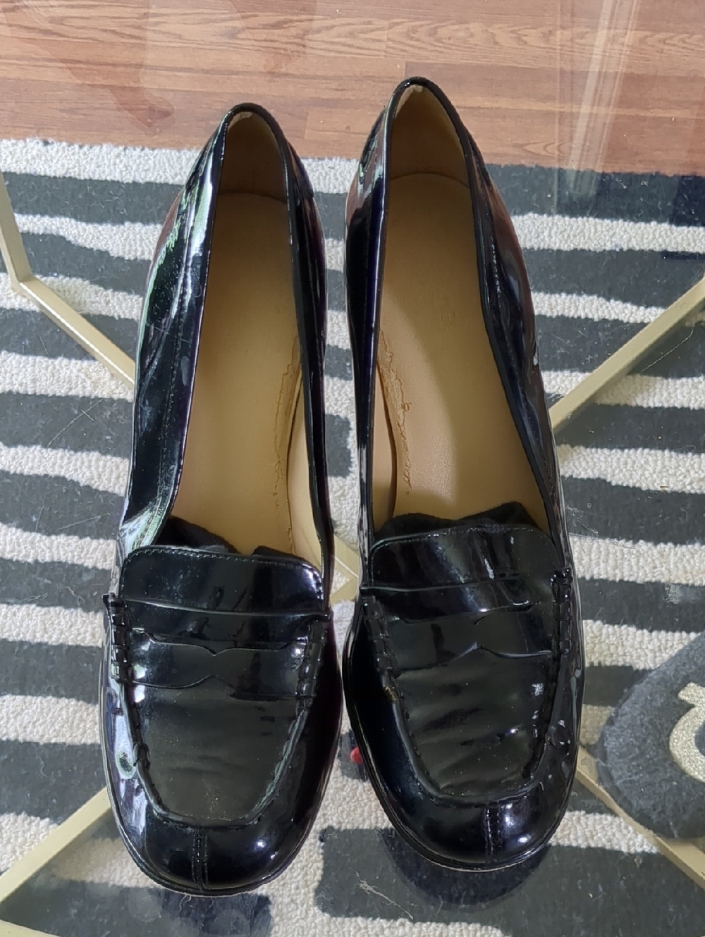 Michael Kors Women's Black Patent Leather Penny Loafers